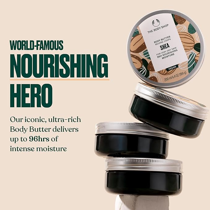 The Body Shop Shea Body Butter – Hydrating & Moisturizing Skincare for Very Dry Skin – Vegan – 12.9 oz