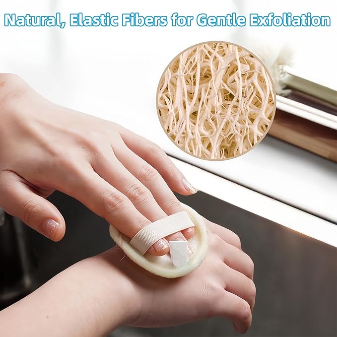 Natural Loofah Face Scrubber,Exfoliating Facial Scrub Pads Made from Organic Luffa for Women and Men (3.35", 4Pack)