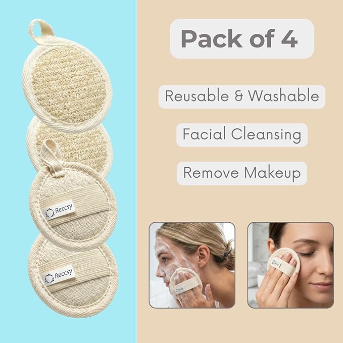 Face Dry Brush for Lymphatic Drainage Set,Exfoliating Face Brush+Face Scrubber for Women+4pcs Organic Facial Exfoliating Pads Reusable.Wooden Small Soft Bristle Facial Brushes for Cleaning.