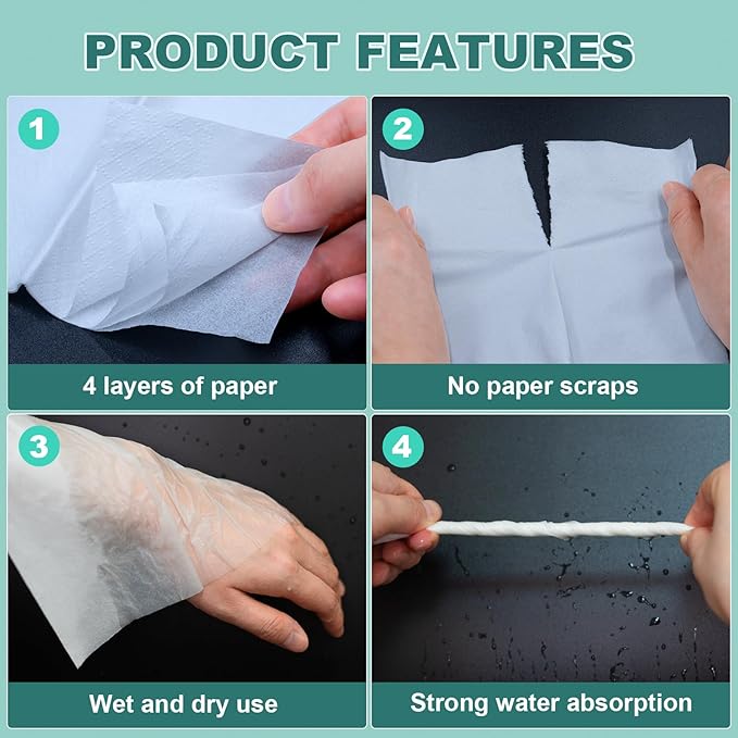 4-Ply Car Tissue Refills (1920 Layers) - 16 Pack Travel Size Tissues, Soft & Strong Disposable Facial Tissues for Car, Office, Home - 480 Sheets