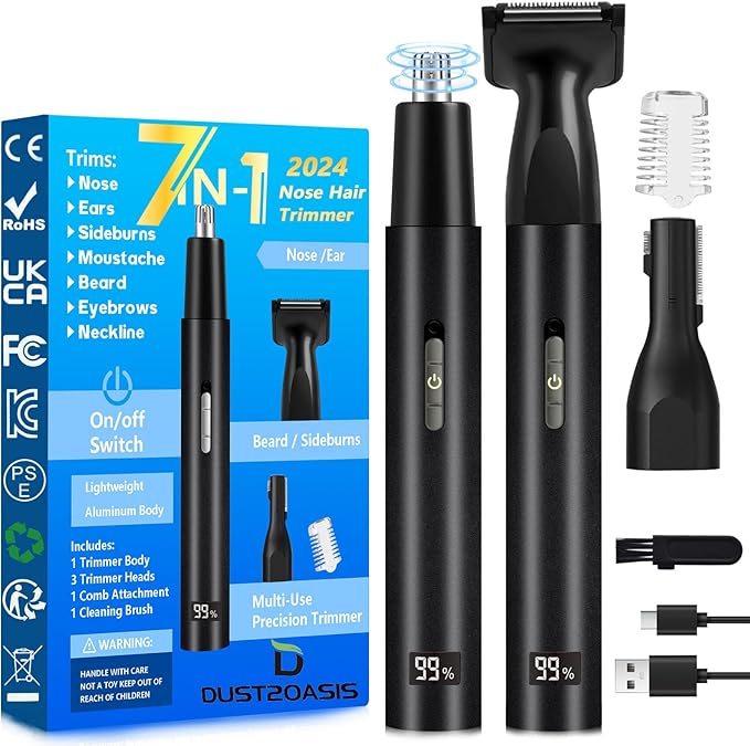 Nose Hair Trimmer for Men Women-2026 All-in-1 Professional Use for Nose Ear Hair Trimmers Clipper Pro-14,000RPM Motor,2 hrs Rechargeable Hair Trimmer Set with Dual Edge Blades N416