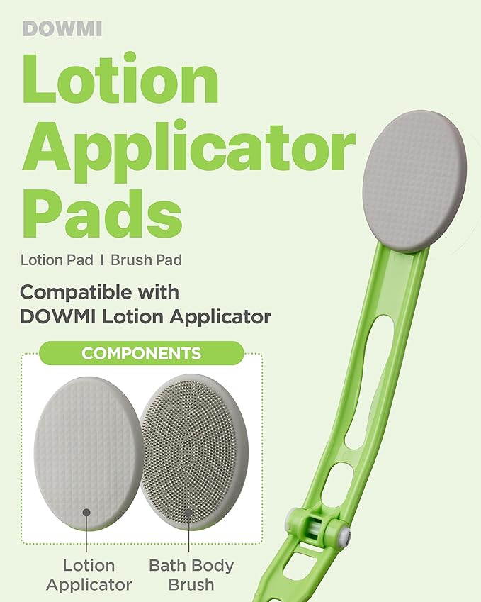 Lotion Applicator Refill Replacement Pads - Lotion, Cream & Ointment Applicator for Hard-to-Reach Areas, Easy-to-Clean, Includes 2 Types of Pads
