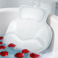 Luxury Bath Pillows for Tub with 4D Mesh Fabric - Thick and Soft Ergonomic Head Neck Back Support, Quick-Drying White Bath Pillows with Anti-Slip Suction Cups, Spa Gift for Adults and Seniors
