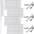 48 Plastic Hair Perming Rods and Curlers with Steel Pintail Comb for Hairdressing Styling (White, 0.63 Inch/ 1.6 cm)
