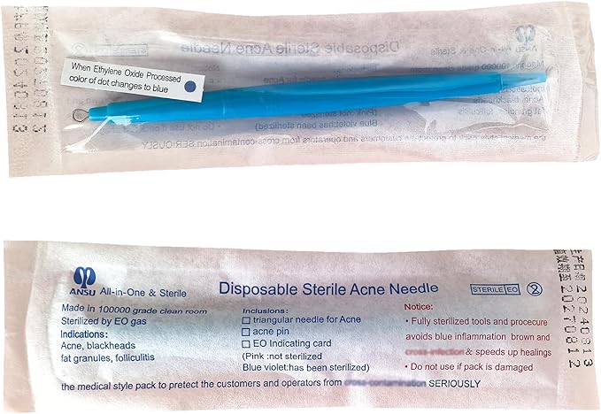 10 Pack of Disposable Sterile Acne Remover Tools Safe Pimple Popper Tool Aseptic Blackhead Remover Tools Sanitary Comedone Extractor Tool Pimple Extractor Tool