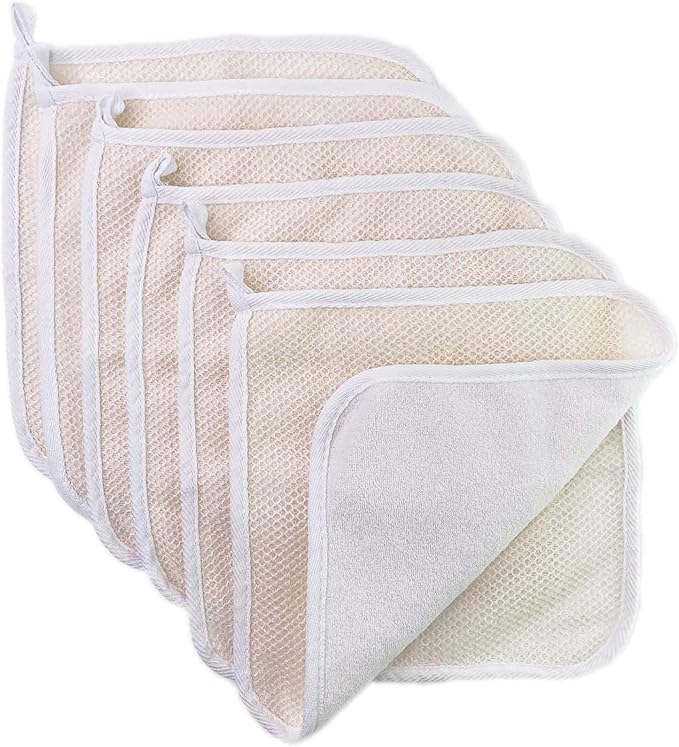 Soft Weave Washcloth for Face - Face Washcloths - Exfoliating Washcloths for Dead Skin - Exfoliating Towel Pack - Bulk - Washcloths Scrubber for Body and Face - Towel - 6 Pack