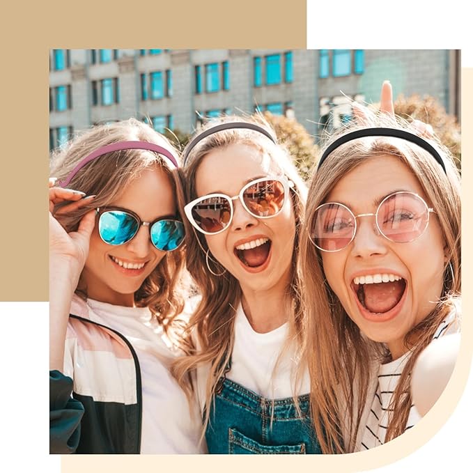 Sunglasses Headband for Women No Pressure Matte Non Slip Head Bands for Women’s Hair with Teeth, Comfortable Sun Glasses Headband 6PCS Thin Plastic Hairbands