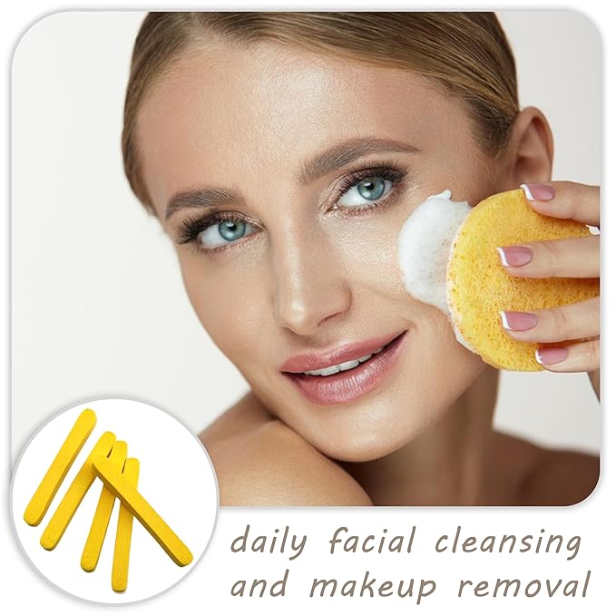 Quacc 48 PCS Compressed Facial Sponges 4 Colors Soft Facial Cleaning Sponge for Face Cleansing, Exfoliating, Makeup Removall (Yellow, Pink, Purple, Blue)