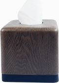 Hymmah Wooden Texture Square Tissue Box Cover Cube Tissue Holder Unique Design Klenex Box Dispenser for Bathroom Vanity Counter Tops Also Great for Bedrooms and Living Rooms