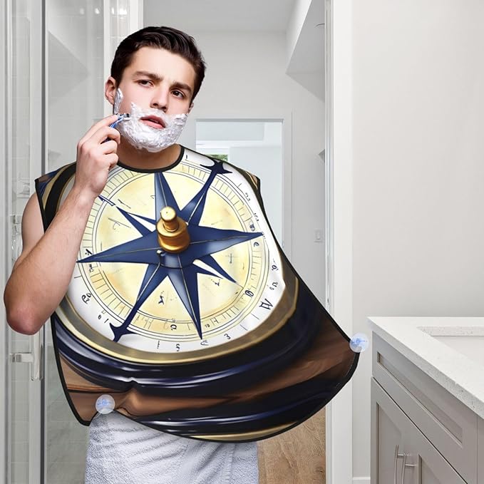 Abstract Paint Splashes Print Beard Bib Shaving Apron, Beard Hair Trimming Cape Gift For Dad