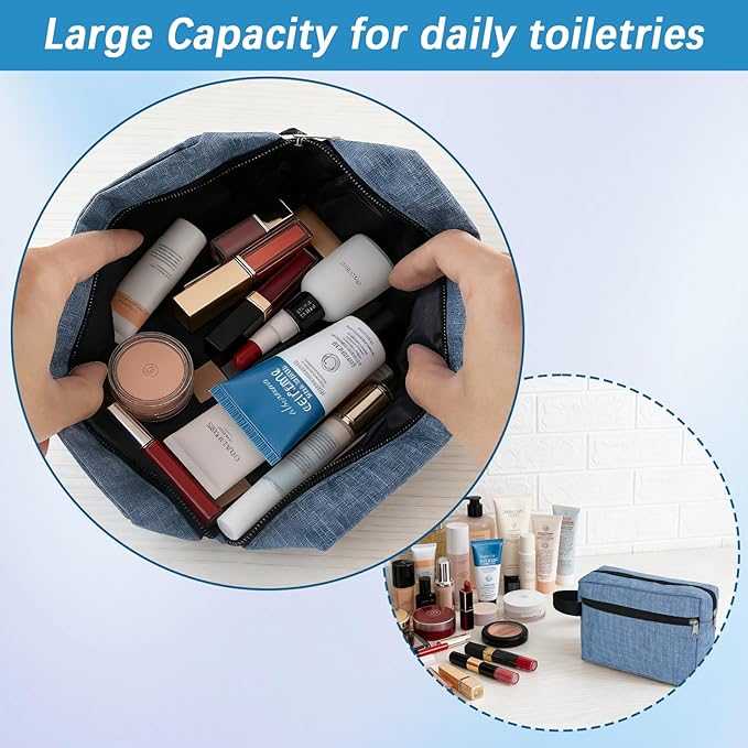 8 PCS Travel Toiletry Bag for Women and Men, Travel Pouch, Large Shaving Bag, Portable Grooming Bags, Foldable Storage Bags with Handle for Cosmetics Toiletries Tools, 4 Colors