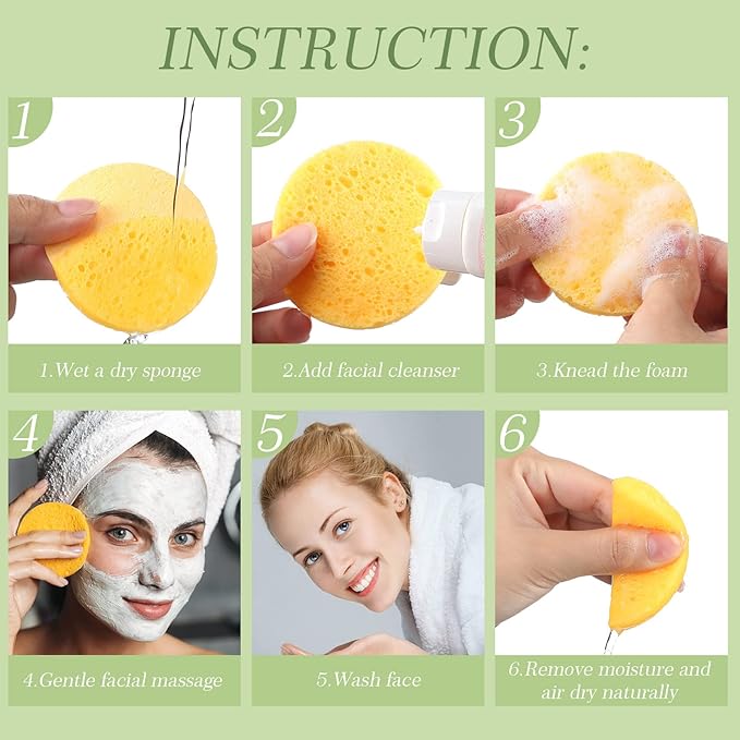 150 Pcs Compressed Facial Sponges Natural Cosmetic Spa sponges 2.5 Inch for Women Facial Cleansing Exfoliating Mask, Makeup Removal Pads