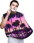 Pansy Perfection Print Beard Bib Shaving Apron, Beard Hair Trimming Cape Gift For Dad