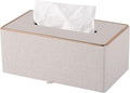 Tissue Box Cover Rectangle Tissue Box Holder PU Leather Facial Organizer with Magnetic Bottom,Decorative Napkin Caddy for Vanity Dresser Night Stand Table Countertop Home Office Car,Beige