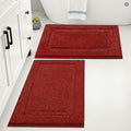 SHACOS Red Bathroom Rugs Sets 2 Piece 20x32 inch, Microfiber Non Slip Washable Bath Rugs for Bathroom Soft Fluffy Absorbent Bath Mats for Tub Shower