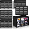 Amyhill 6 Pcs Mini Drawer Organizer Small Organizer with 9 Drawers Plastic Desktop Craft Storage Box for Office Home Room Jewelry Cosmetics Collection(Black)