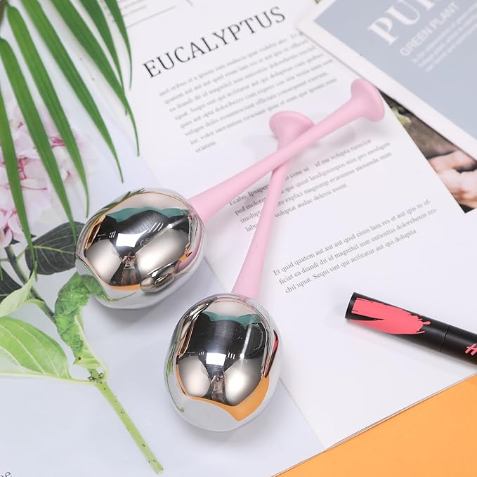 Stainless Steel Cooling Globes 2 PCS for Face Massage Durable Ice Globes with Storage Case Spa & Home Use Reduce Puffiness, Tighten Pores for Wife Mom Girlfriend Mother Sister Gift