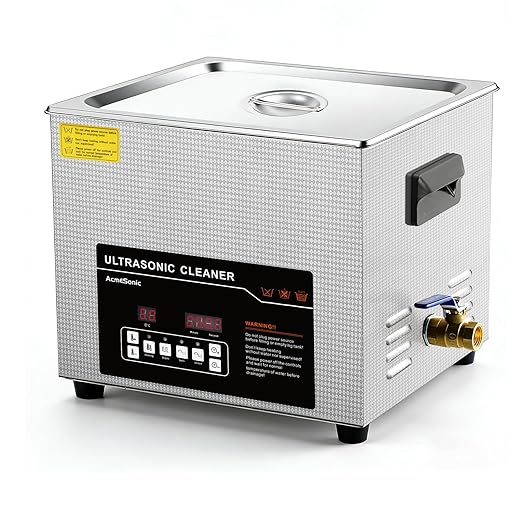 Ultrasonic Cleaner 15L Dual-Frequency Professional Digital Stainless Steel Cleaning Machine with Heater Timer for Denture, Coins, Small Metal Parts, Circuit Board, Lab Tools, etc