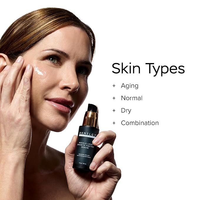 DRMTLGY Needle-less Growth Factor Serum for Face – Multi-Peptide & Hyaluronic Acid Facial Serum, Firming & Lifting, Skin Barrier Support & Wrinkle Care