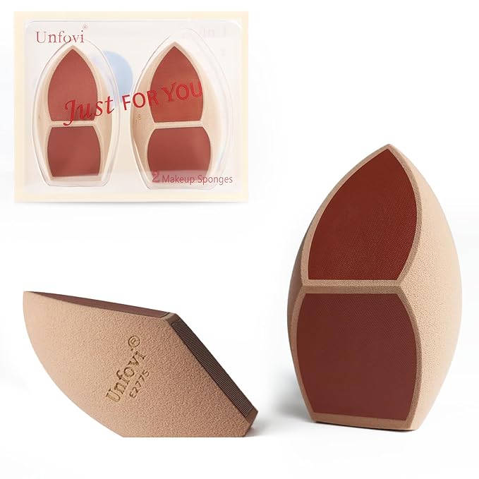 Large 2 Pcs Honeycomb Film Makeup Sponges for Foundation, Reduce Liquid & Foundation Waste,Skip the Pre-Wetting Blender Process,Soft and Latex