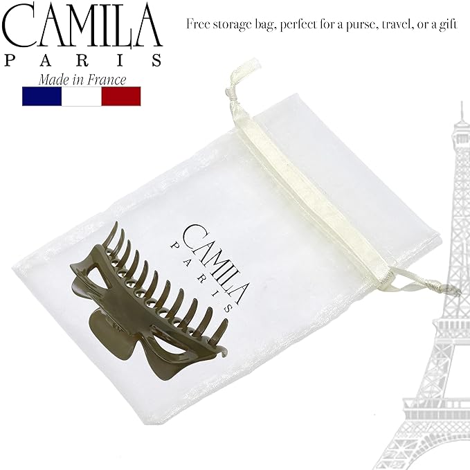 Camila Paris CP3501 French Large Hair Clips for Women Thick Hair for Long Curly Wavy Hair, Girls Hair Claw Clip, Durable Styling Big Claw Clip for Thick Hair, Strong Hold No Slip Grip, Made in France