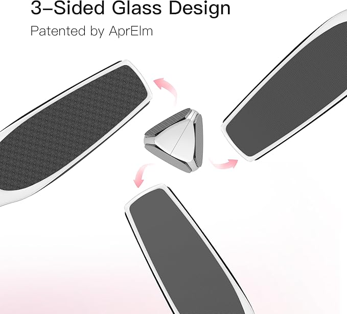 3-Sided Nano Glass Foot File, 3-in-1 Coarse/Medium/Fine Foot Callus Remover, Professional Callus Remover for Feet Hard Skin Smooth Polishing (White)