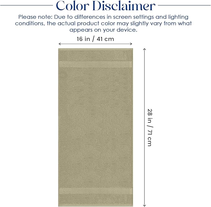 DAN RIVER 6-Pack Premium Hand Towels (16x28 Inches) - 100% Cotton, Ultra Soft, Lightweight, Highly Absorbent Towels for Bathroom, Spa, Gym, Salon, Hotel, and Travel - Beige