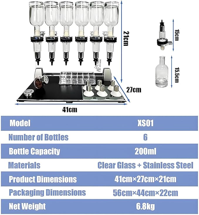 Professional Manual Perfume Dispenser, Liquid Filling Machine Transfer Tools,Manual Dispenser Set, Adjustable Pump Heads & Testing Cups for Shops & Lab & Bars(12Heads)