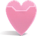 Silicone Facial Cleansing Brush, Heart-Shaped Face Scrubber & Gentle Exfoliator for Sensitive Skin, Manual Pore & Blackhead Cleansing Wash Pad, Hygienic Soft Silicone, 1 Pack (Pink)