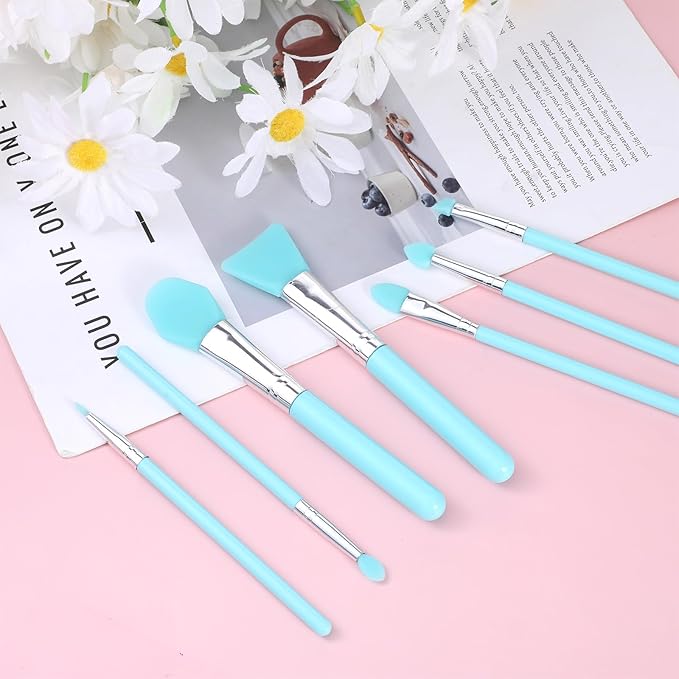 7 PCS Silicone Makeup Brushes, Makeup Applicator Tool Silicone Applicator Brushes for Resin Epoxy Art Crafting Cream