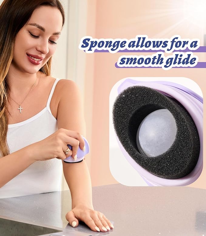 Sunscreen Applicator - Portable - BPA-Free Refillable Roll on Sponge Sunscreen, Suncream & Lotion Applicator For Kids, Adults & Families - Perfect Size for Travel(Purple)