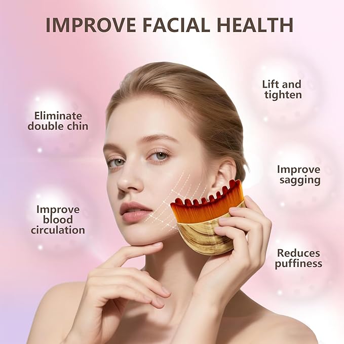 Lymphatic Contour Face Brush, Super Soft Manual Lymphatic Drainage Massager for Sculpting, Relieve Fatigue & Reduce Puffiness, with Portable Case Suitable for Facial Cleansing and Massage (1-PCS)