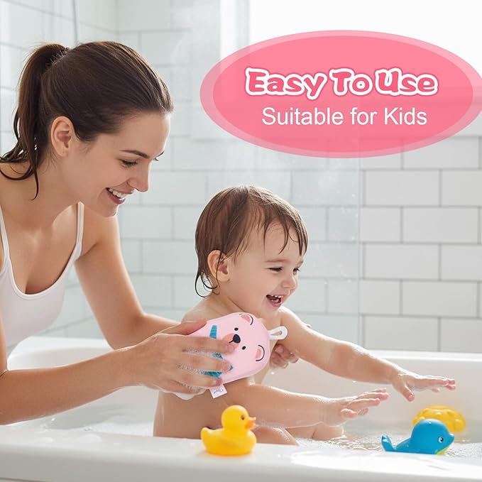 4 Pcs Baby Bath Sponge, Multicolored-Bath Loofah Sponge Bath Sponges for Kids Babys Absorbent Shower Sponges Soft Baby Spongess for Bathing