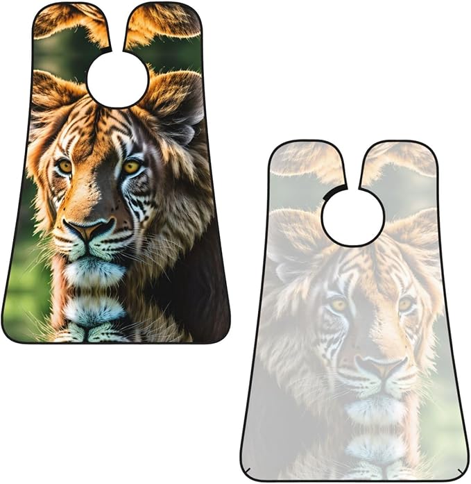 African Animals Print Beard Bib Apron For Men, Beard Hair Catcher For Men Shaving Trimming,Beard Cape Cloth