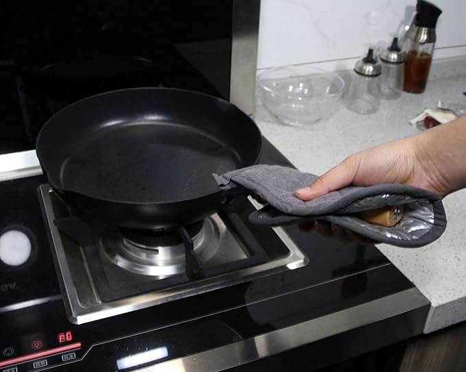 5 PCS Pot Holders for Kitchen, Cotton Potholers with Great Heat Resistance, Hot Pads, Trivets for Cooking and Baking Grey