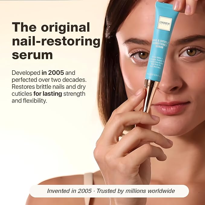 Onsen Nail & Cuticle Cream Treatment w/Japanese Tsubaki, Jojoba & Lavender Oil, Shea Butter – Strengthens Nails, Softens Cuticles - Daily Repair Care (2 Count/15 ml)