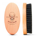 Boar Bristle Hair Beard Brush for Men, Pocket Travel Men's Wooden Small Soft Beard Brush (Skull)