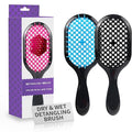 Detangling Brush,2 Pack Detangler Brush, Gentle & Effective Detangling on Wet or Dry Fragile Hair Types,Ultra-light, Detangling Brsuh ventilated and antistatic hairbrush (Black+blue)