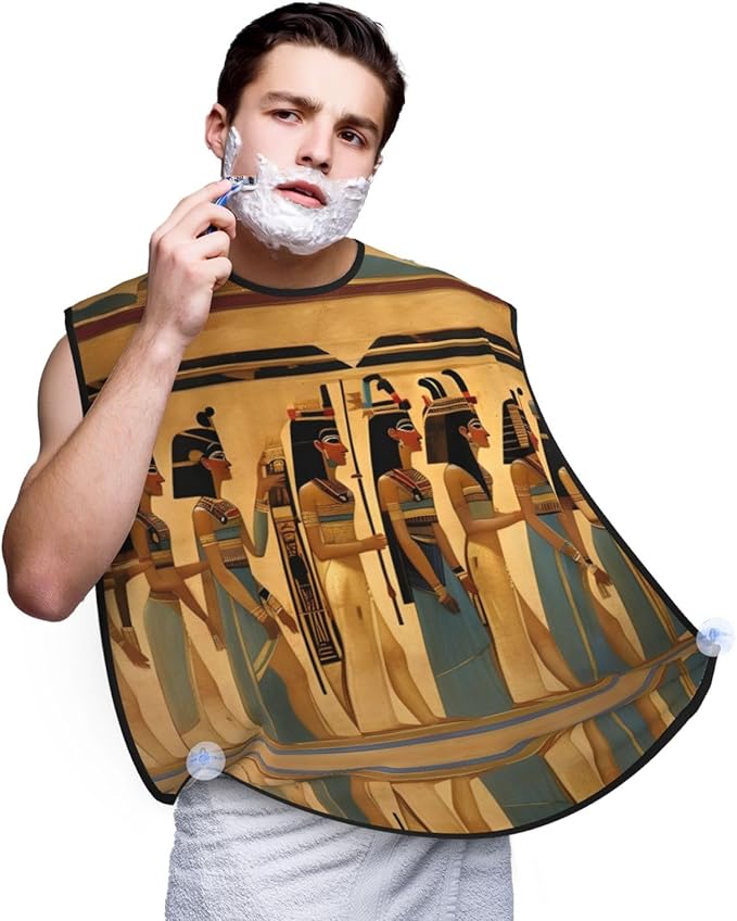 Yellow Flowers Butterflies Print Beard Bib Shaving Apron, Beard Hair Trimming Cape Gift For Dad
