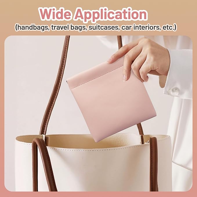 4 Pack 4.7"×4.7" Small Pouches for Purse, Snap Closure Organizer Pouch, PU Leather Purse Organizer Pouches for Women, Mini Pouch for Makeup, Cosmetics, Headphones, Jewelry, Coins