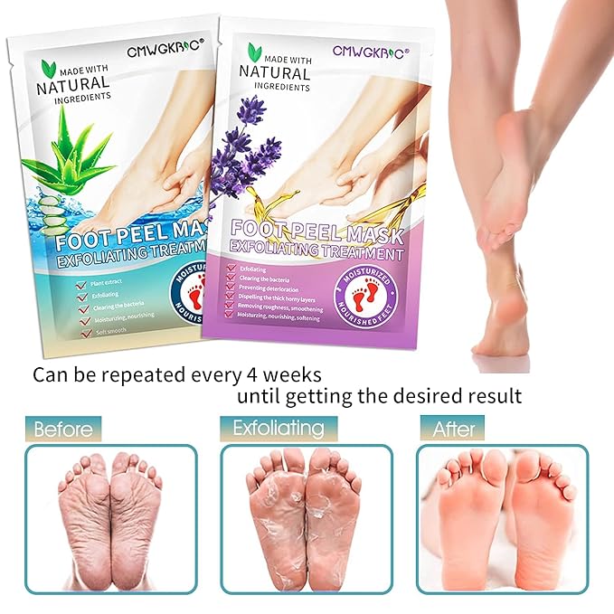 5 Pack Foot Peeling Mask,Exfoliator Peel Off Calluses Dead Skin Callus Remover,Foot Mask for Dry Cracked Feet,Foot Peel Masks for Men and Women Feet Peeling Mask for Easter Basket Stuffers Gifts