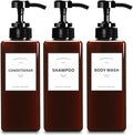 Shampoo and Conditioner Dispenser for Shower, 22oz Set of 3 Refillable Shower Bottles Pump, Shampoo Dispenser Bottles for Bathroom, Kitchen