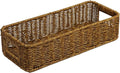 Basket for Toilet Paper Storage, Waterproof Wicker Baskets for Bathroom Counter Organizer, Small Storage Basket for Organizing Countertop Bathroom Bedroom Toilet Tank (Dark Brown)