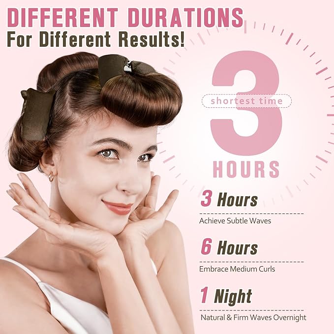 Heatless Curls Overnight, 4 Pcs No Heat Curling Blowout Rod, Satin Blowout Look Heatless Hair Rollers, Soft Flexi Rods for Big Curls to Sleep In
