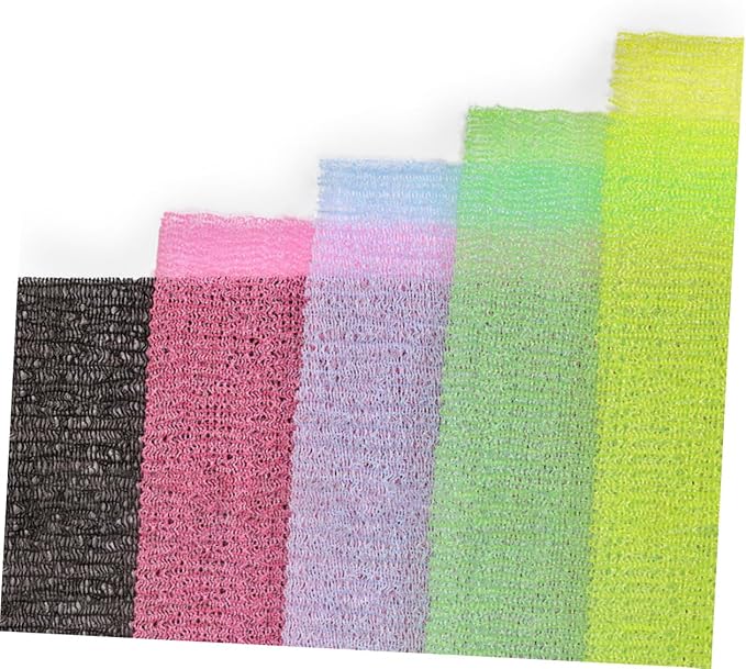 5Pcs Shower Back Scrubber Exfoliating Body Washer with Long Strap for Easy Cleaning of Hard to Reach Areas Promotes Circulation and Improves Skin Health Random Color