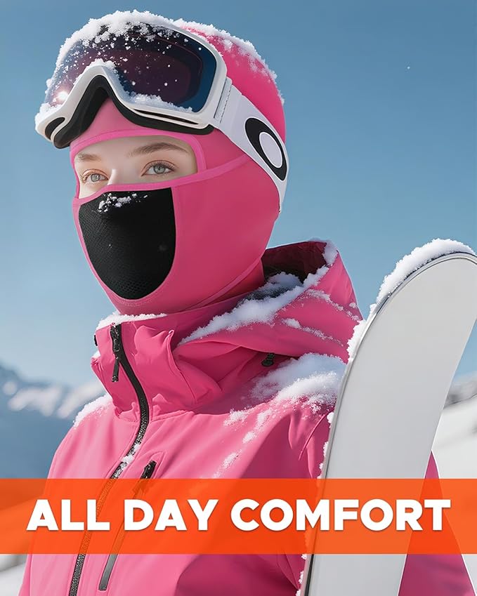 Balaclava Face Ski Mask with Movable Deisgn for Men Women-Fleece Winter Face Covering for Cold Weather Skiing Outdoor Work