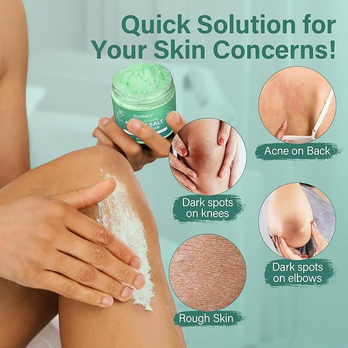 Eucalyptus Epsom Salt Body Scrub,Exfoliating detox body scrub,Relax & Relief with Eucalyptus & Spearmint Essential Oils, Deeply Nourishes for Smooth, Radiant Skin–Valentine’s Day Gift for Her/Him
