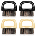 4 Pcs Knuckle Brush for Men Barber Brush, Fade Brushes, Face and Neck Brushes, Mustache and Hair Supplies, Barber Essential Tool for Professional Barbering and Grooming Services(Black and White)
