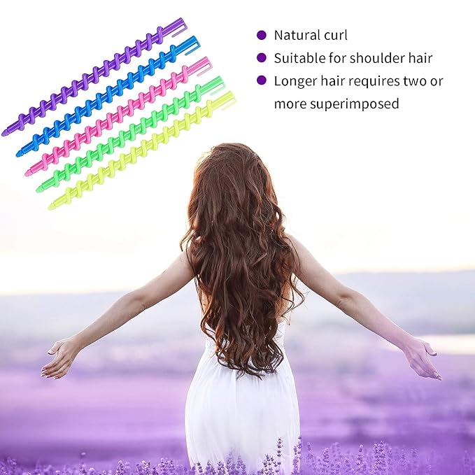 WILLBOND 100 Pcs Spiral Perm Rods Heatless Curls Overnight for Hair Rollers Curlers Plastic Spiral Curl Rods Perm Wave Curlers Kit for Long Hair Women Styling Hairdressing Salon Tool