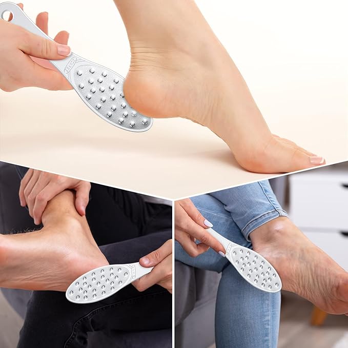 1 Pc Stainless Steel Foot Scraper Metal Foot File Double Sided File Callus Remover Professional Feet Rasp Scrubber for Wet or Dry Skin Easy to Clean Pedicure Tool Heel